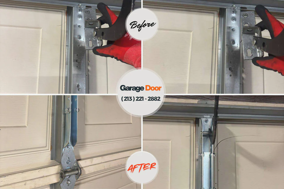 Before and after: garage door repair The Landlings Lauderdale-by-the-Sea